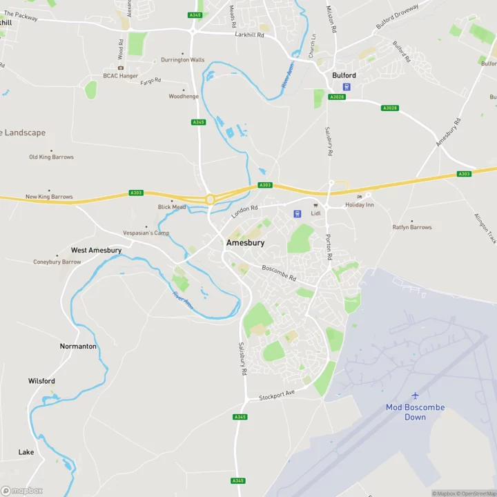 Map of the Amesbury area