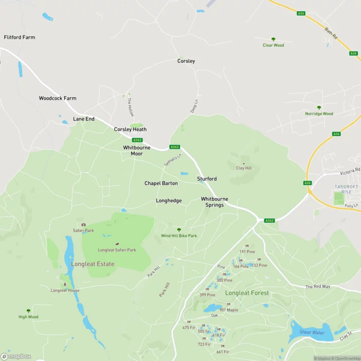 Map of the Longhedge area