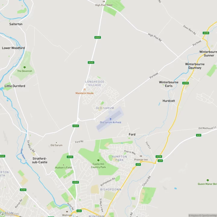 Map of the Old Sarum area